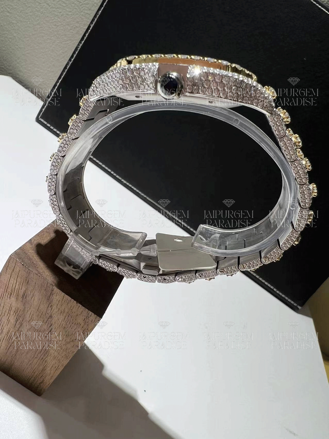 Two Tone Luxury HipHop Iced Out Automatic Movement Moissanite Diamond Watch