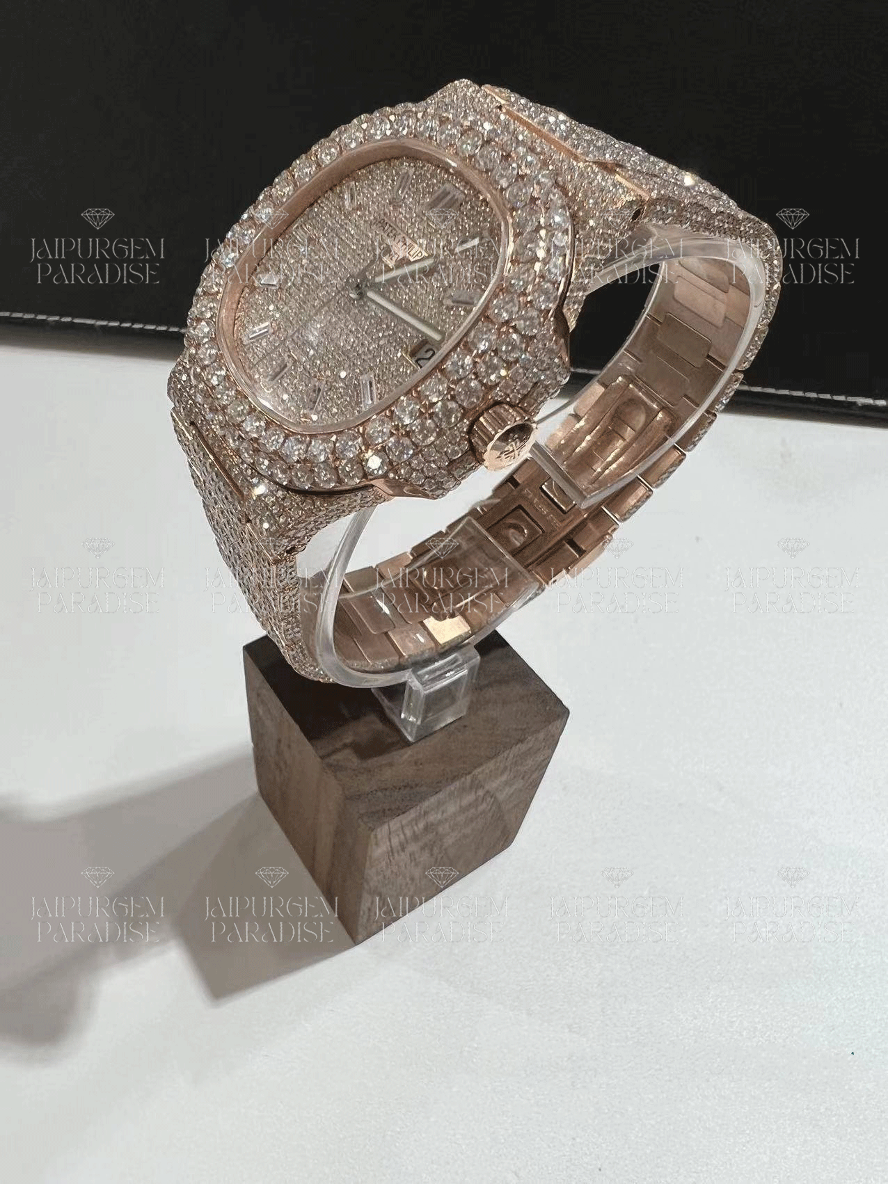Rose Gold Luxury HipHop Iced Out Automatic Movement Moissanite Diamond Watch