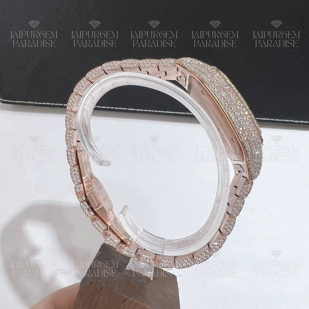 Rose Gold Luxury HipHop Iced Out Automatic Movement Moissanite Diamond Watch