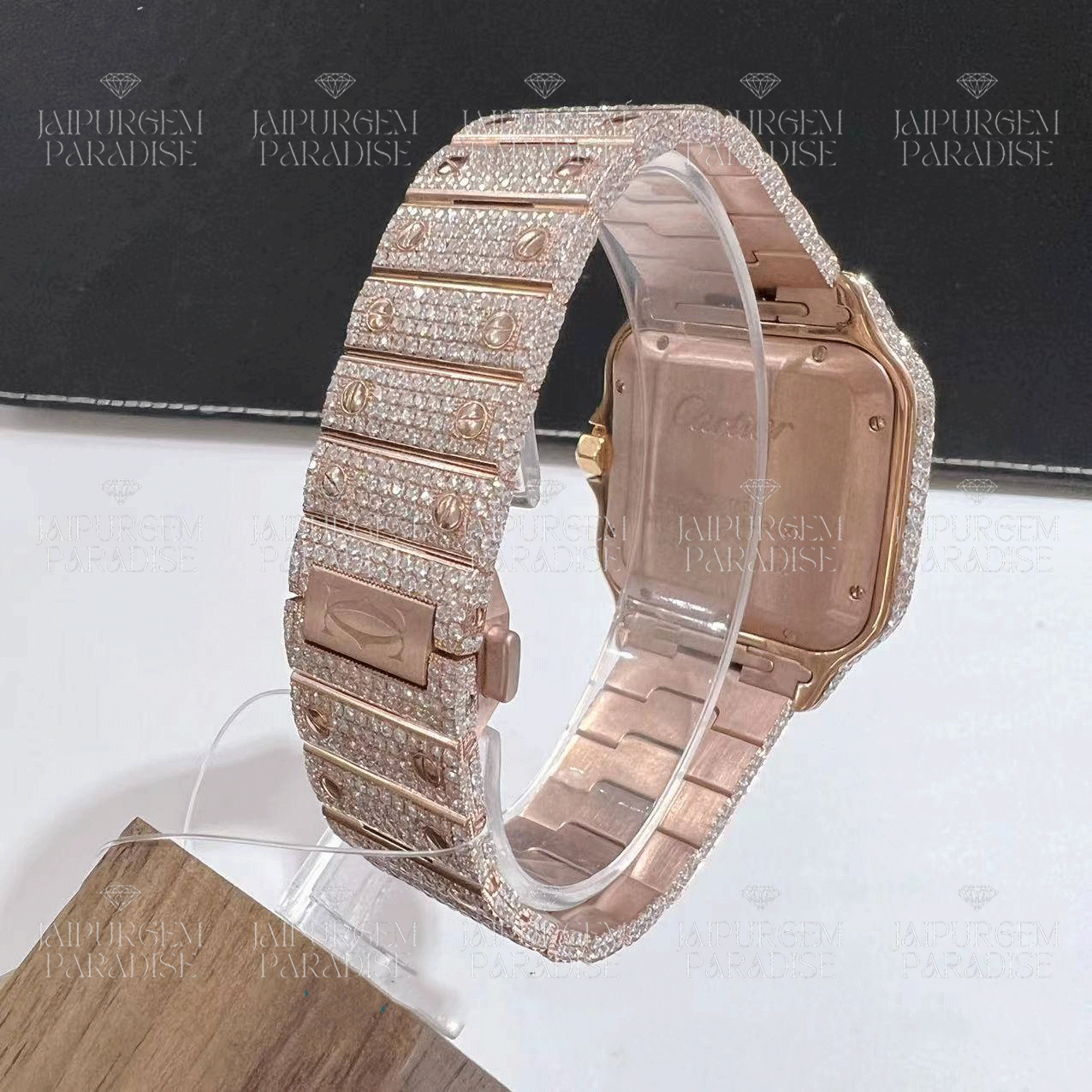 Rose Gold Luxury HipHop Iced Out Automatic Movement Moissanite Diamond Watch