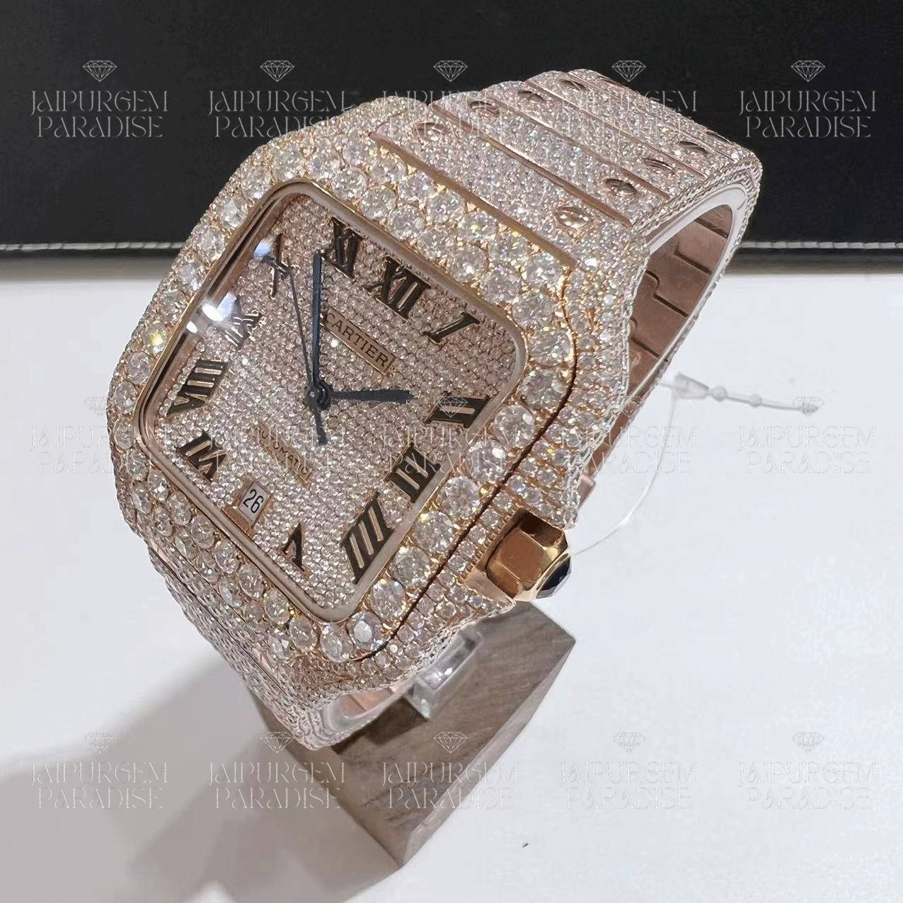 Rose Gold Luxury HipHop Iced Out Automatic Movement Moissanite Diamond Watch