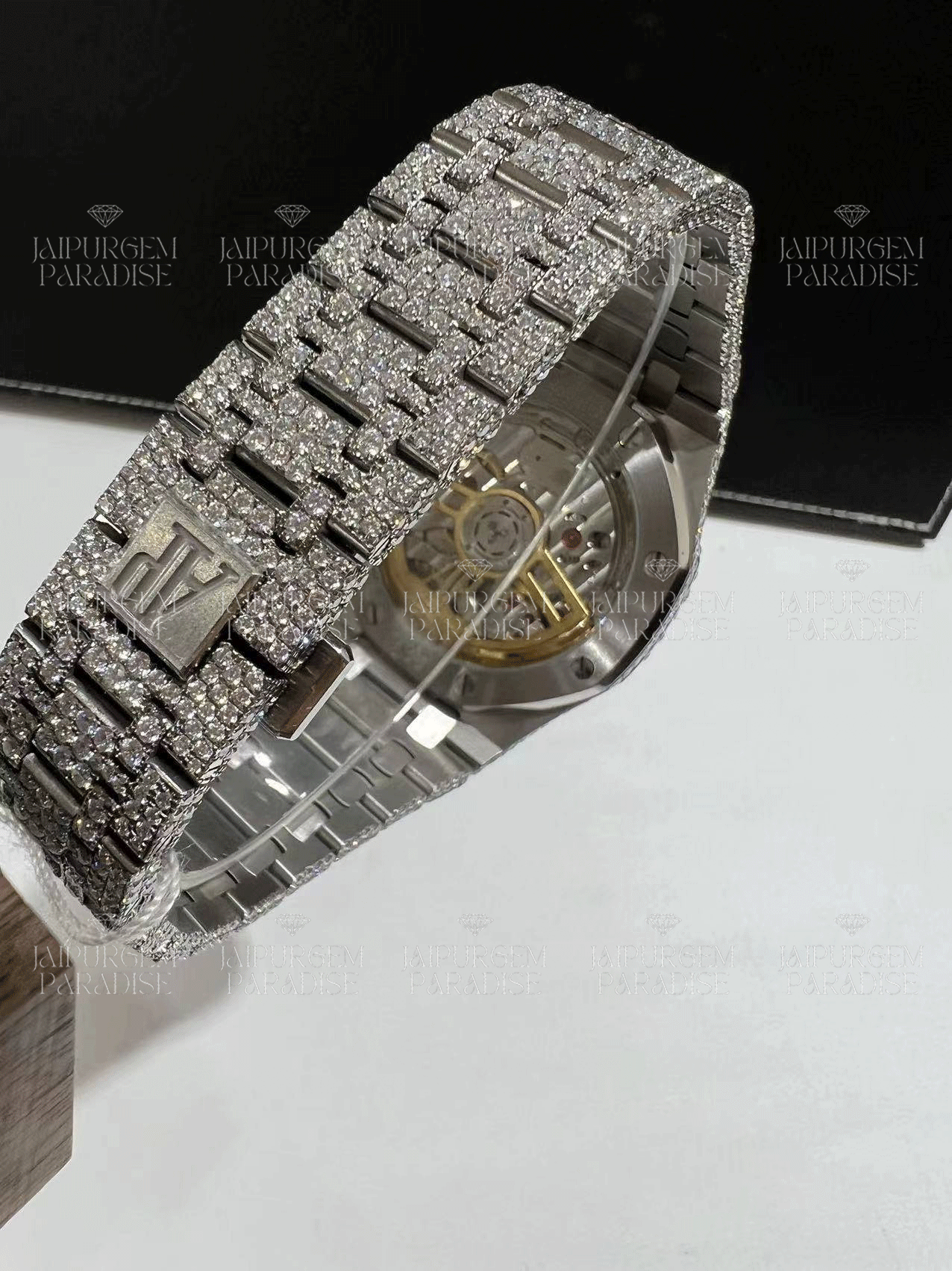 Luxury Custom Arabic Dial Iced Out Automatic Movement Moissanite Diamond Watch