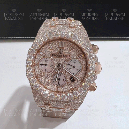 Rose Gold Luxury HipHop Iced Out Automatic Movement Moissanite Diamond Watch