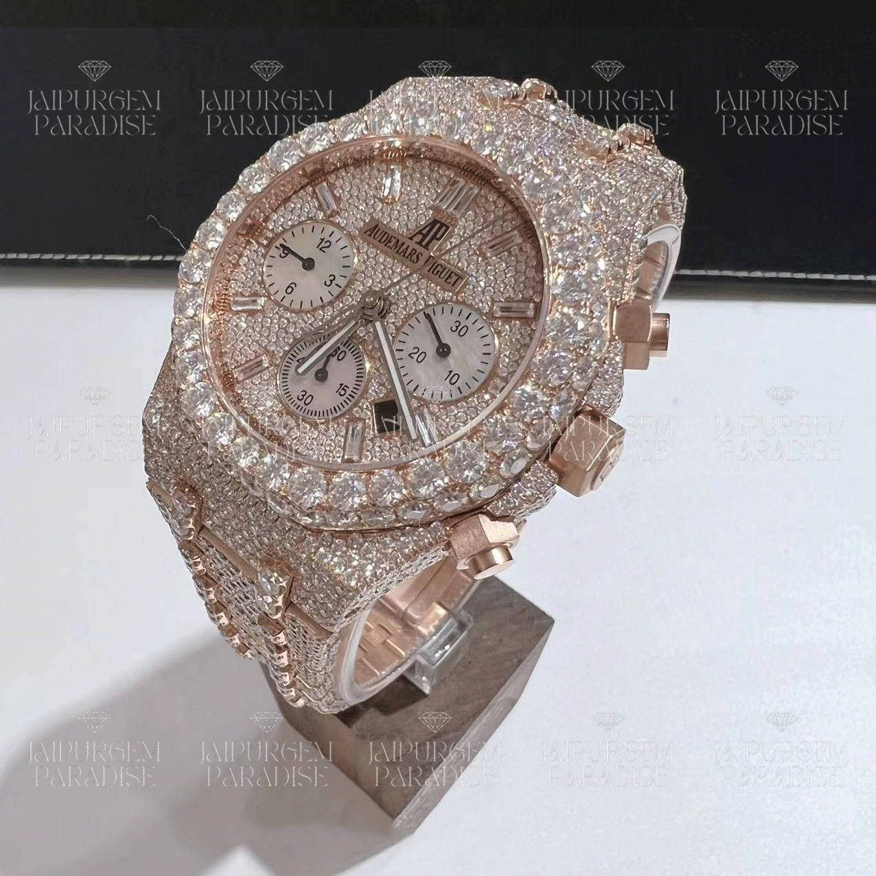 Rose Gold Luxury HipHop Iced Out Automatic Movement Moissanite Diamond Watch