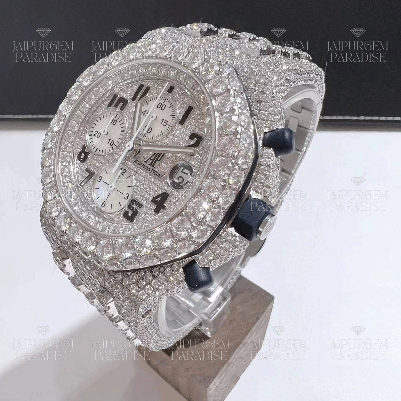 Luxury Custom Hip Hop Iced Out Automatic Movement Moissanite Watch