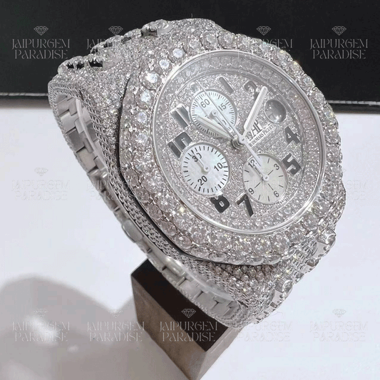 Luxury Custom Hip Hop Iced Out Automatic Movement Moissanite Watch