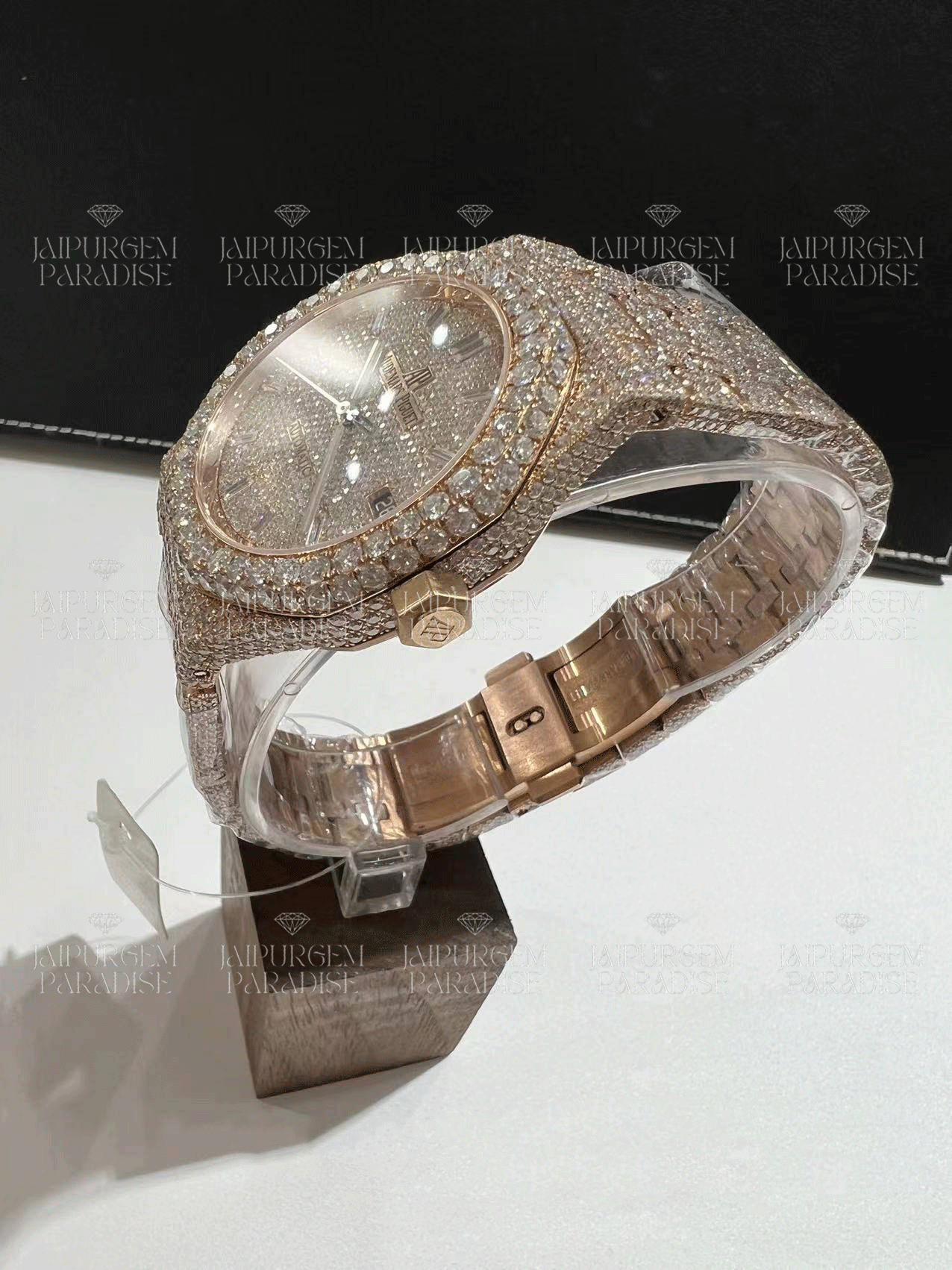 Rose Gold Luxury HipHop Iced Out Automatic Movement Moissanite Diamond Watch