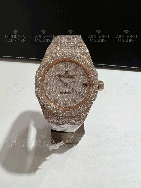 Rose Gold Luxury HipHop Iced Out Automatic Movement Moissanite Diamond Watch