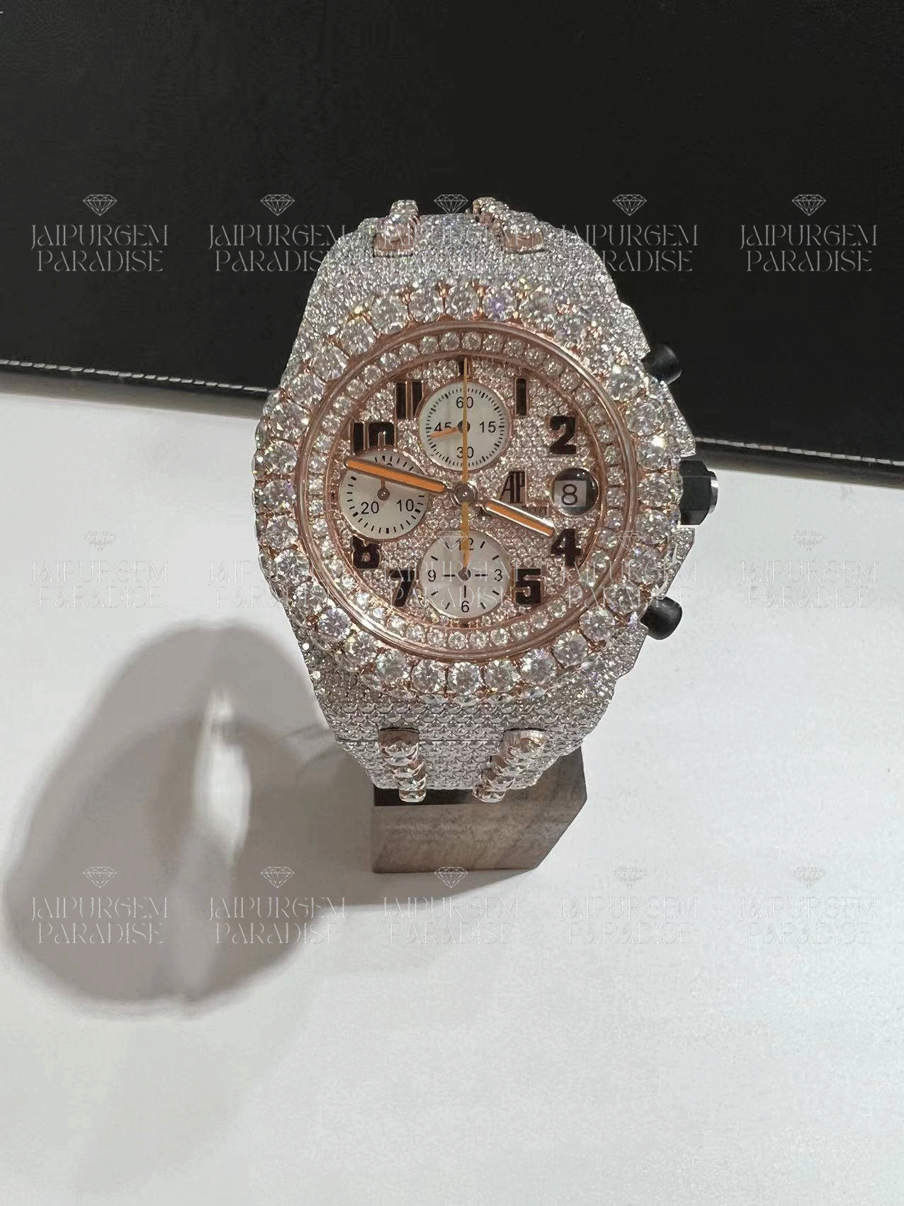 Luxury Hip Hop Two Tone Iced Out Automatic Movement Moissanite Diamond Watch