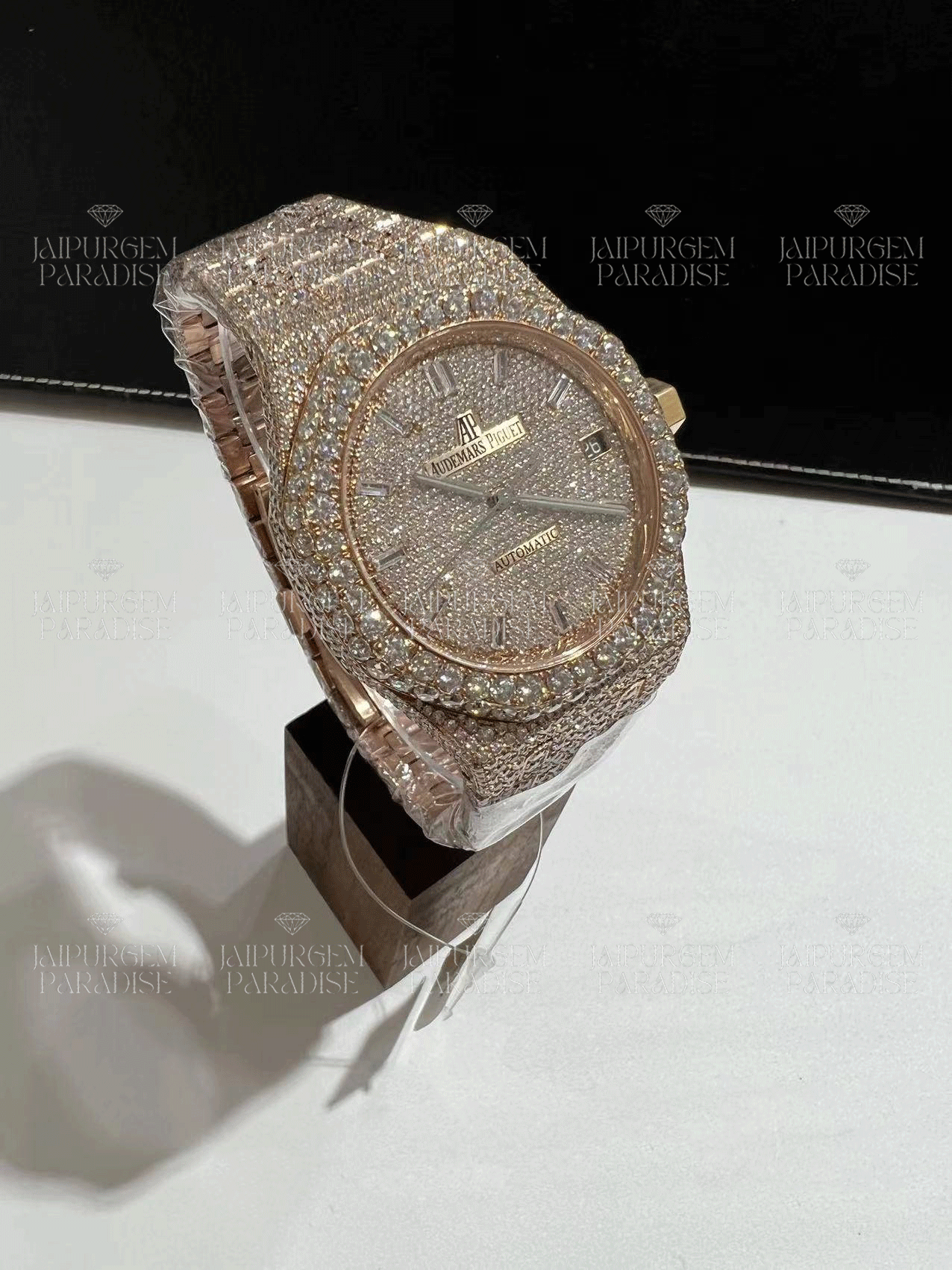 Rose Gold Luxury HipHop Iced Out Automatic Movement Moissanite Diamond Watch