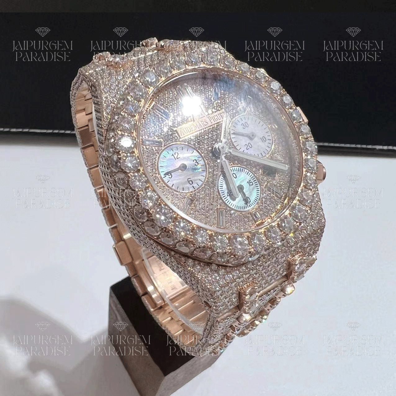 Rose Gold Luxury HipHop Iced Out Automatic Movement Moissanite Diamond Watch