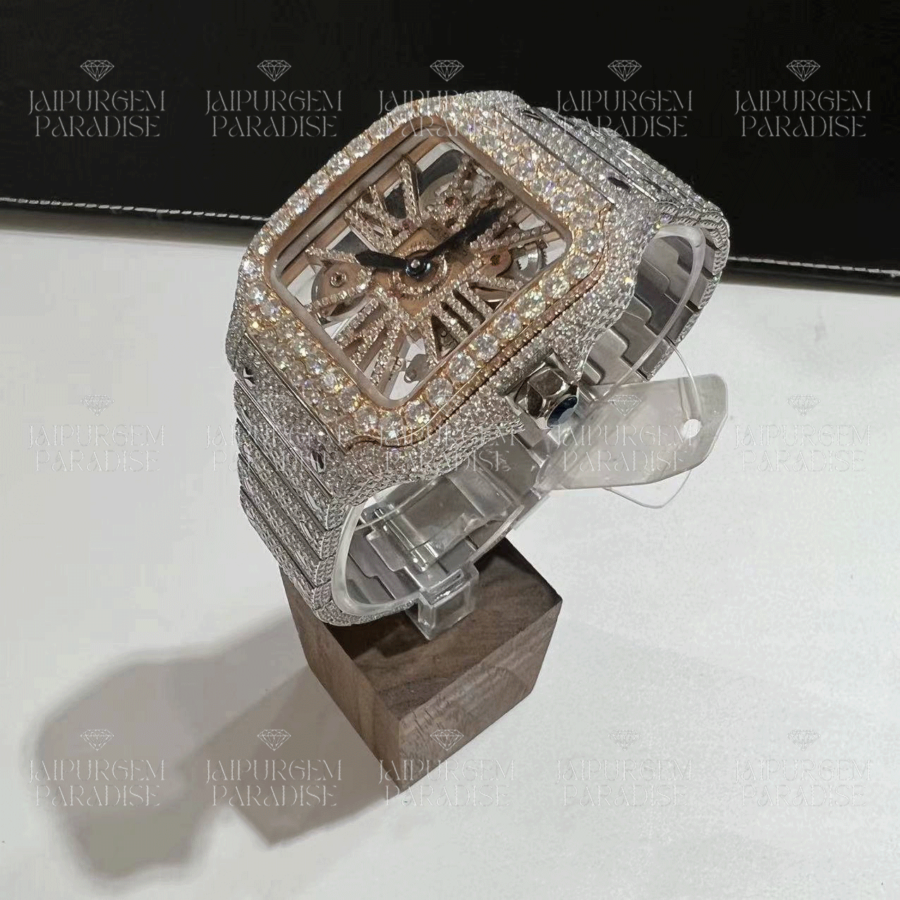 Luxury Two Tone HipHop Iced Out Automatic Movement Moissanite Diamond Watch