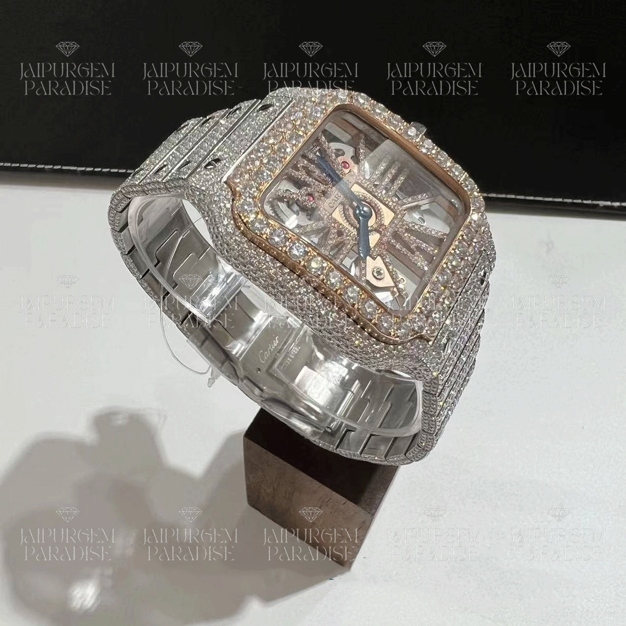 Luxury Two Tone HipHop Iced Out Automatic Movement Moissanite Diamond Watch