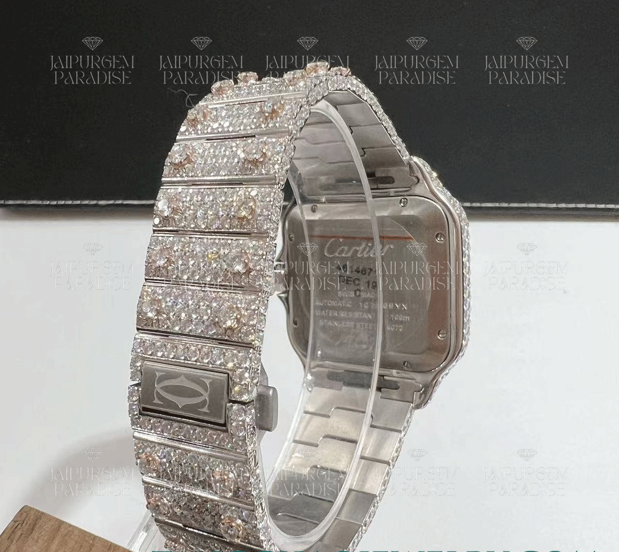 Luxury Two Tone HipHop Iced Out Automatic Movement Moissanite Watch