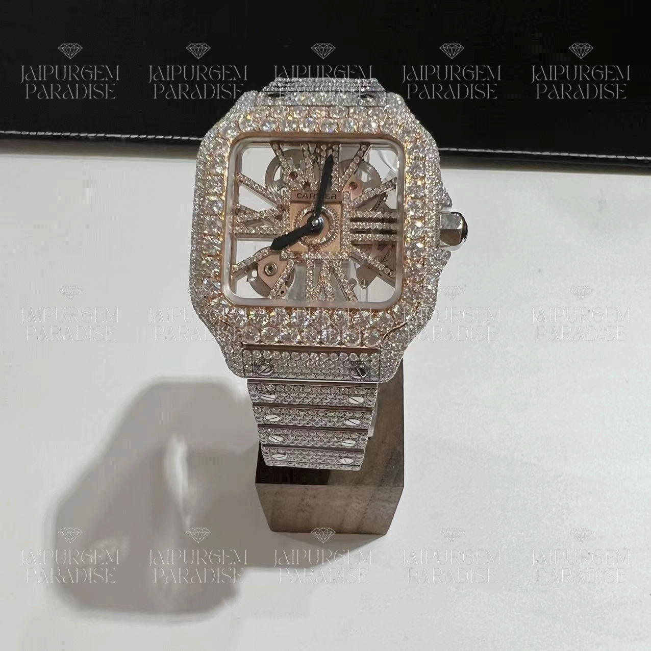 Luxury Two Tone HipHop Iced Out Automatic Movement Moissanite Diamond Watch