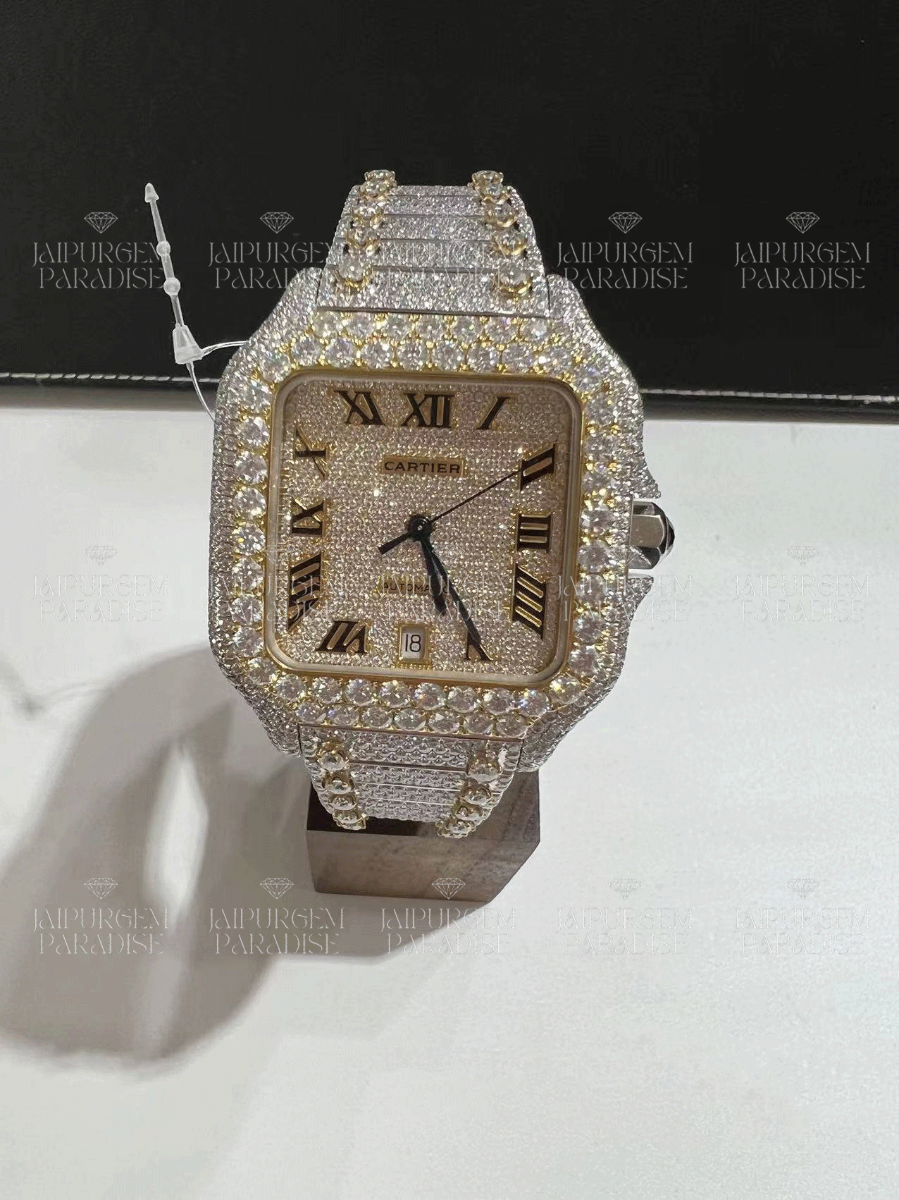 Two Tone Luxury HipHop Iced Out Automatic Movement Moissanite Diamond Watch