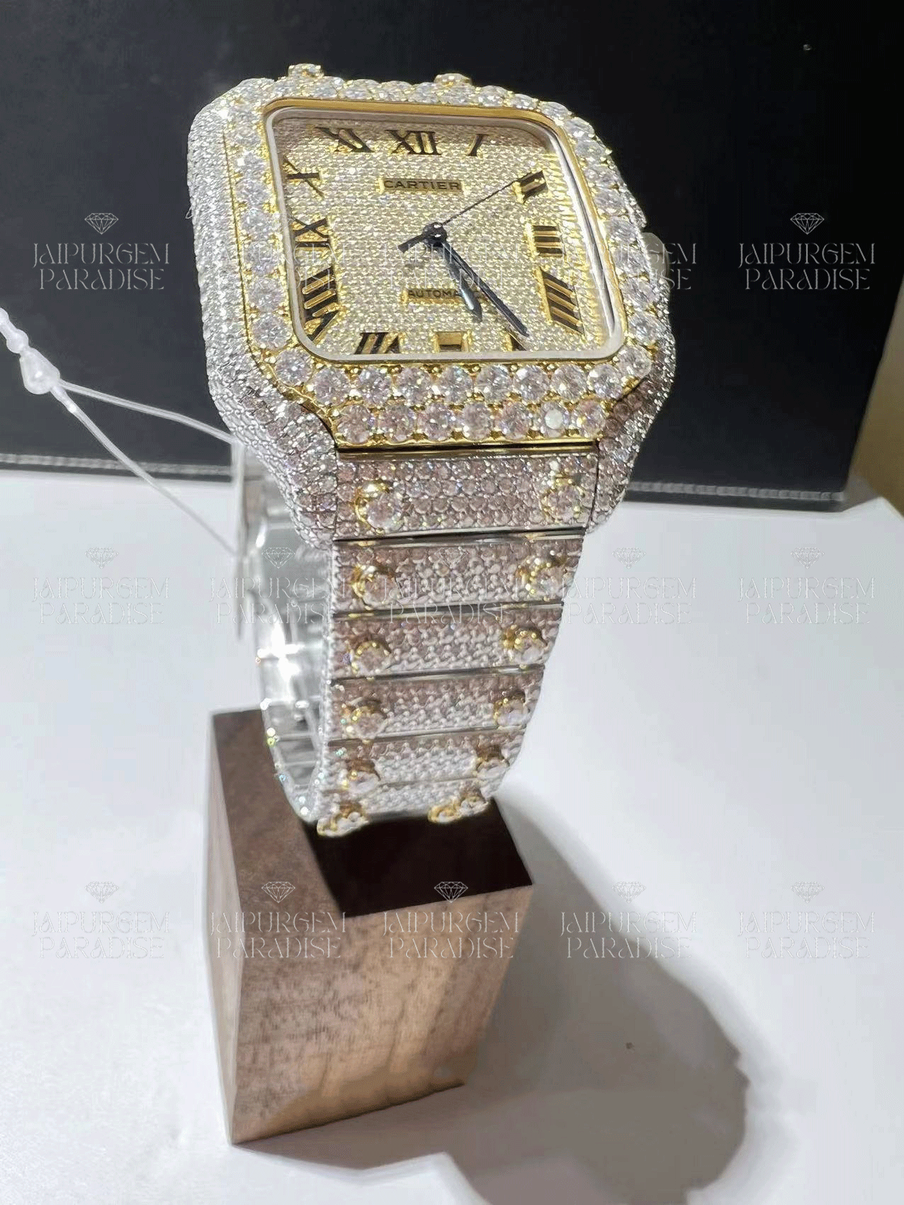Two Tone Luxury HipHop Iced Out Automatic Movement Moissanite Diamond Watch