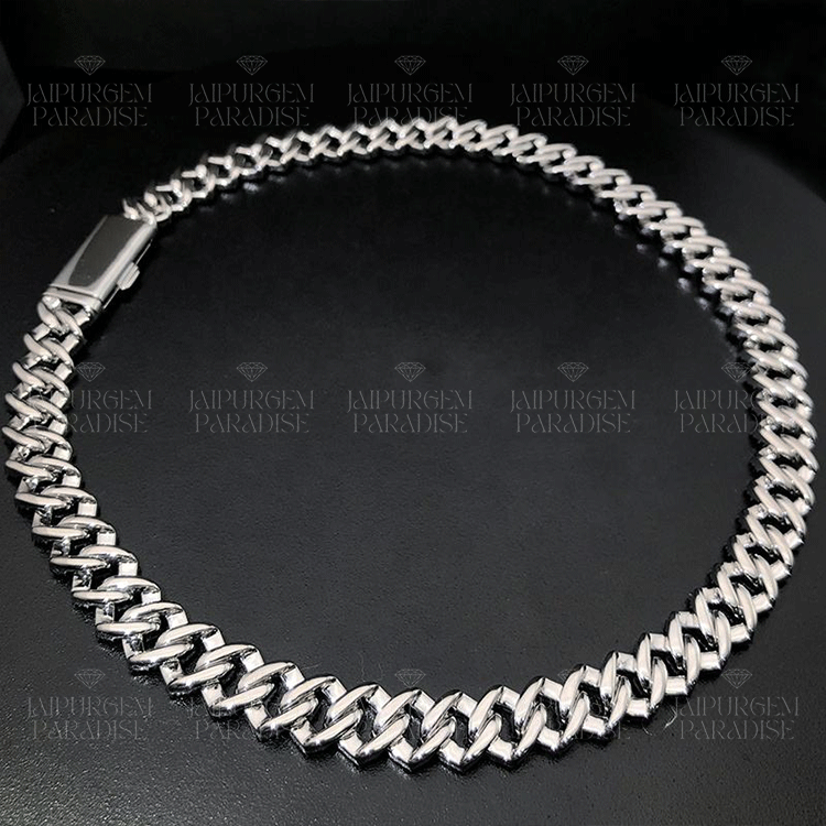 10mm 925 Sterling Silver Iced Out Hip Hop Moissanite Cuban Chain