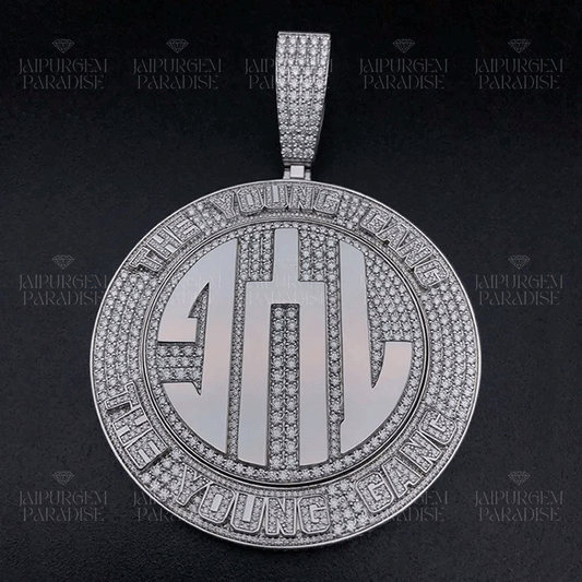 Iced Out Customized Silver Moissanite Pendant Hip Hop Jewelry