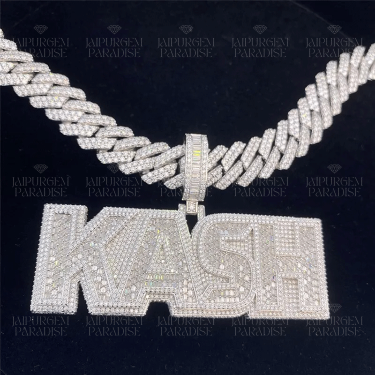 VVS Hip Hop Iced Out Moissanite Custom Letter Name Pendant