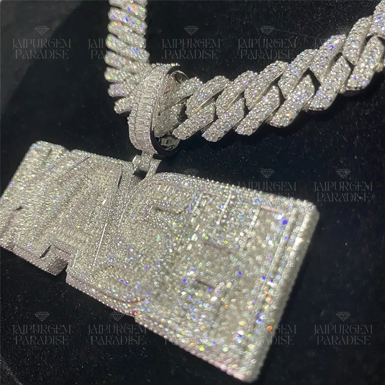 VVS Hip Hop Iced Out Moissanite Custom Letter Name Pendant