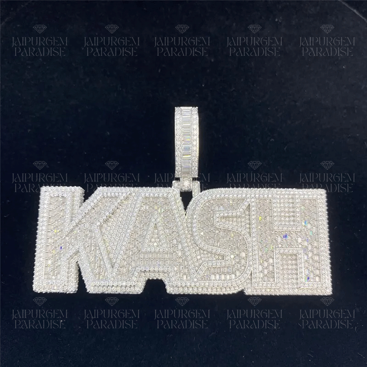 VVS Hip Hop Iced Out Moissanite Custom Letter Name Pendant