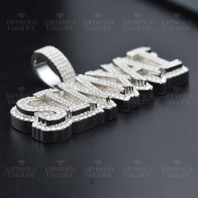 Customized Hip Hop Iced Out Moissanite Letter Name Pendant