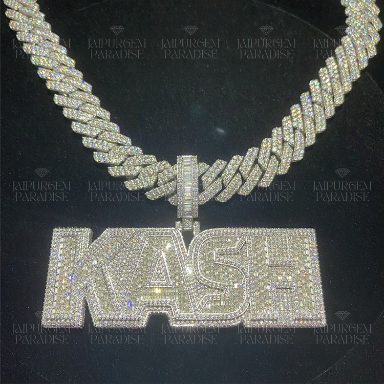 VVS Hip Hop Iced Out Moissanite Custom Letter Name Pendant