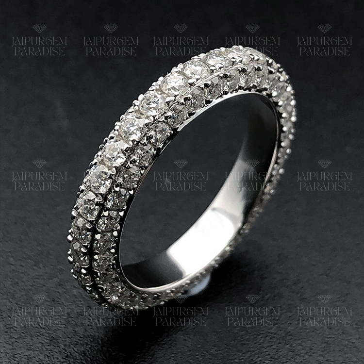 5mm 925 Sterling Silver Round Cut VVS Moissanite Eternity Band Ring