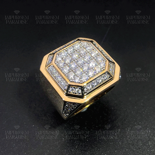 Custom VVS Moissanite 925 Silver Iced Out Moissanite Rapper Rings Men's Hip Hop