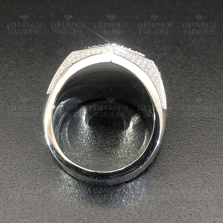 Custom VVS Moissanite 925 Silver Iced Out Moissanite Rapper Rings Men's Hip Hop