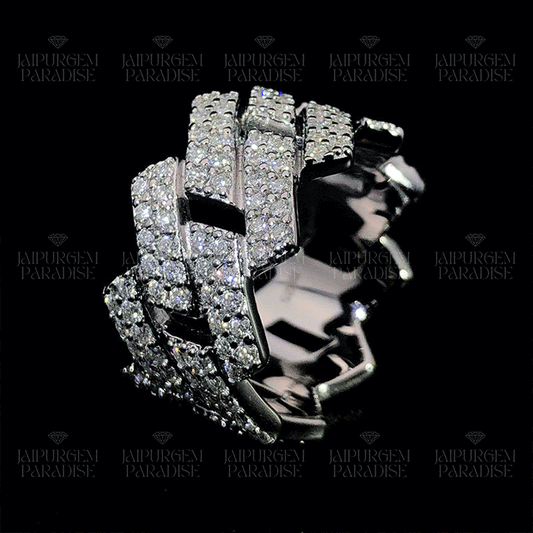 12mm Iced Out HipHop VVS Moissanite Diamond Cuban Ring