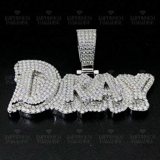 S925 VVS Moissanite Diamond Iced out Letter Logo Name Pendant