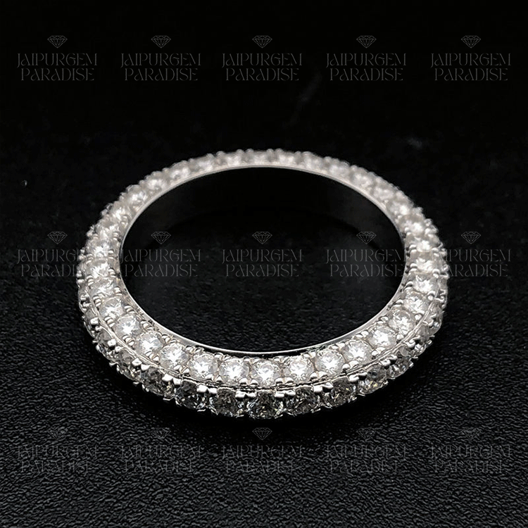 5mm 925 Sterling Silver Round Cut VVS Moissanite Eternity Band Ring