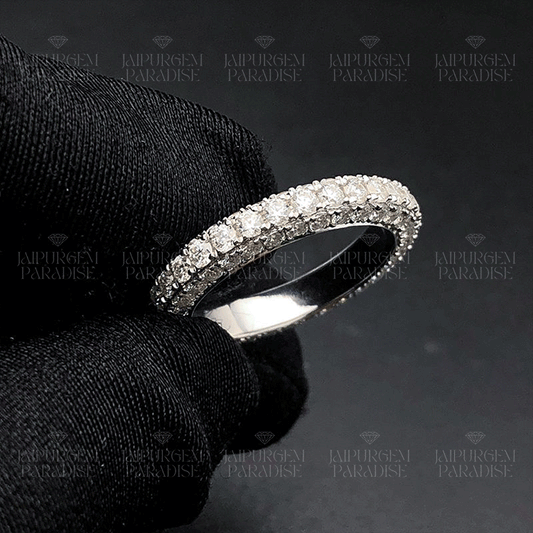 5mm 925 Sterling Silver Round Cut VVS Moissanite Eternity Band Ring