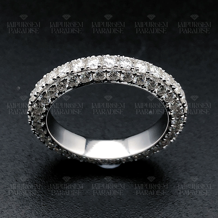 5mm 925 Sterling Silver Round Cut VVS Moissanite Eternity Band Ring