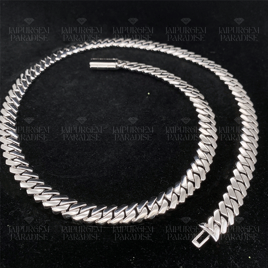 Custom 12mm Plain Silver Miami Cuban Necklace Hip Hop Jewelry