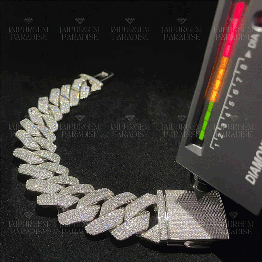 26mm Heavy Silver Iced Out Miami Cuban Link Hip Hop Bracelet