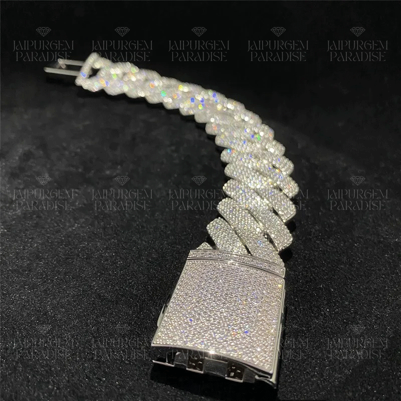 26mm Heavy Silver Iced Out Miami Cuban Link Hip Hop Bracelet