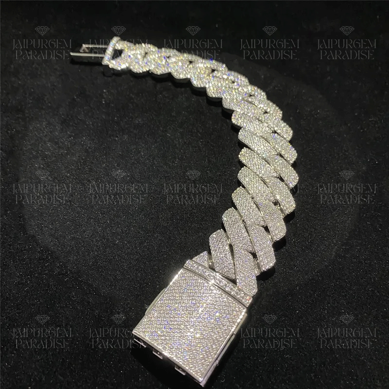 26mm Heavy Silver Iced Out Miami Cuban Link Hip Hop Bracelet