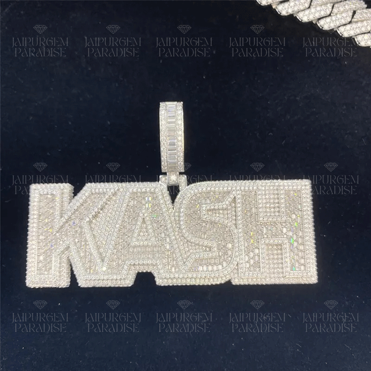 VVS Hip Hop Iced Out Moissanite Custom Letter Name Pendant